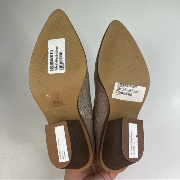 Kaanas Amarone Croc-Embossed Texan Booties Size 6 - Picture 6 of 8